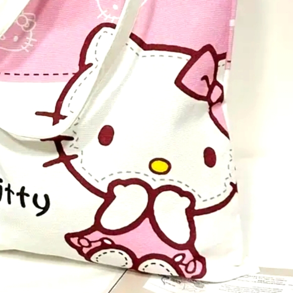 Sanrio HELLO KITTY | Adorable Pink & White Canvas Shoulder Bag ~ 🎁 - Picture 2 of 2